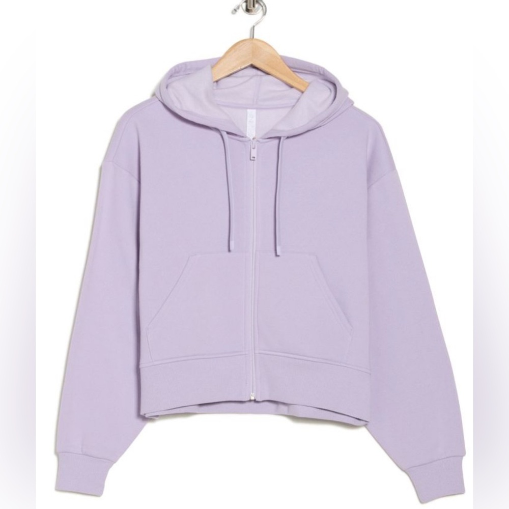 Zella Lavender Zip-Up Hooded Sweatshirt